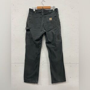 Carhartt B324-BLK Washed Twill Relaxed Fit Dungaree Pants, 32X32, Distressed